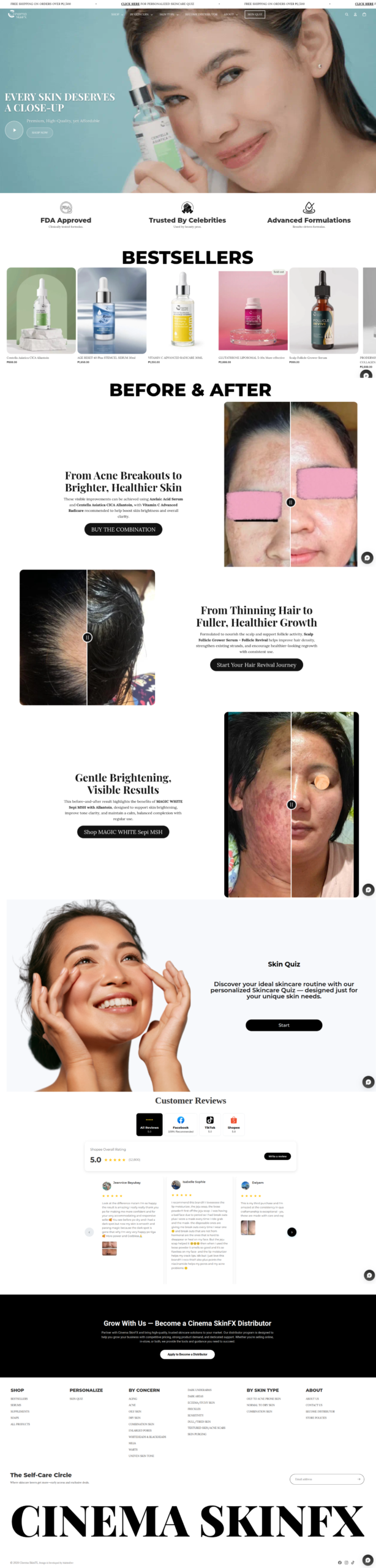 Cinemaskin FX website preview
